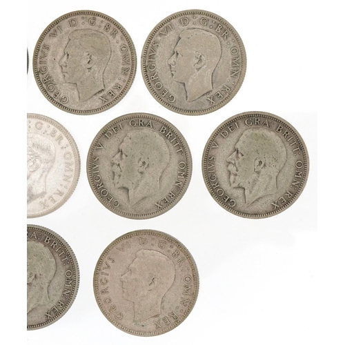 615 - George V and George VI florins and two shilling coins