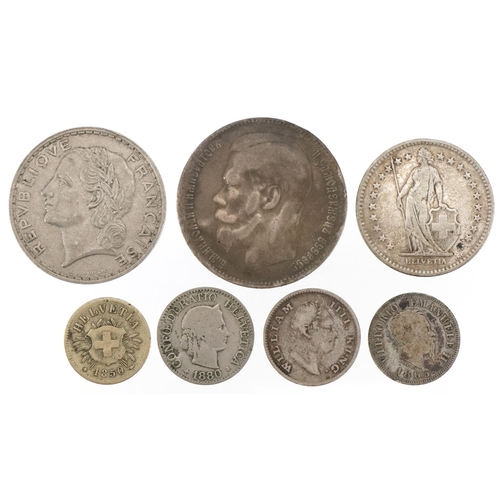 662 - Coinage including France and Switzerland, some silver