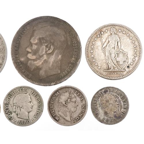 662 - Coinage including France and Switzerland, some silver