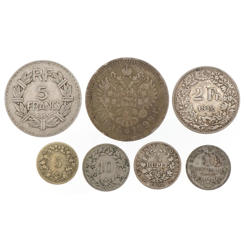 662 - Coinage including France and Switzerland, some silver