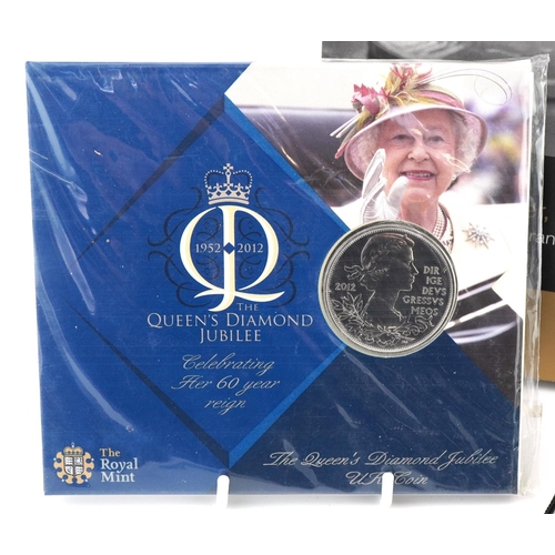 636 - London Mint Office coins including William & Catherine 2011 and 2010, 2007 Diamond Wedding Crown wit... 