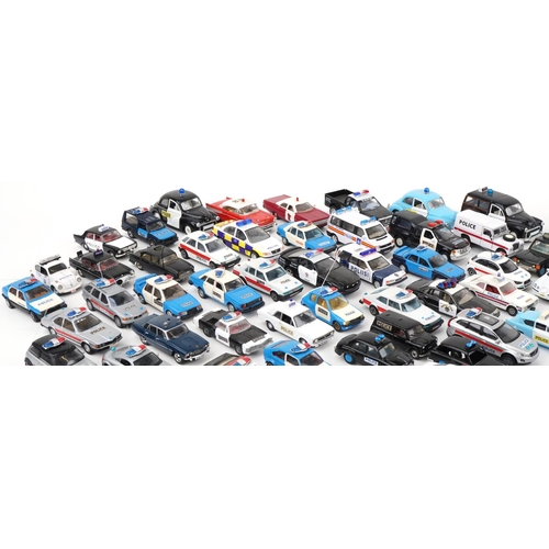 1670 - Large collection of diecast Police vehicles including Solido, Maisto, Burago, Corgi and Vanguards