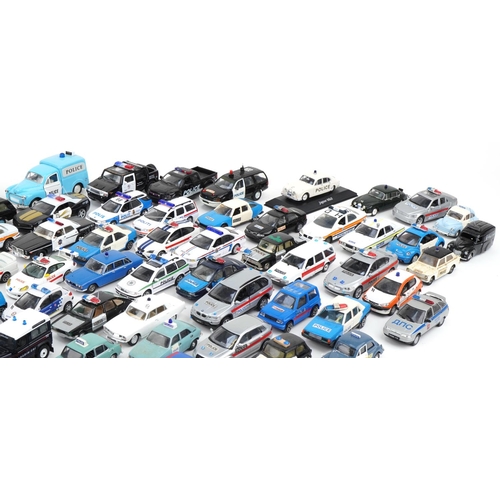 1670 - Large collection of diecast Police vehicles including Solido, Maisto, Burago, Corgi and Vanguards