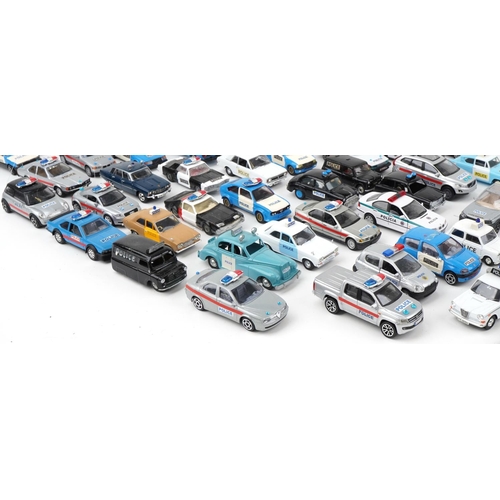 1670 - Large collection of diecast Police vehicles including Solido, Maisto, Burago, Corgi and Vanguards