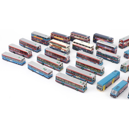 1645 - Large collection of diecast model buses, predominantly Corgi and Exclusive First Editions