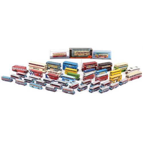 1648 - Large collection of diecast model buses, some with boxes, predominantly Corgi and Exclusive First Ed... 