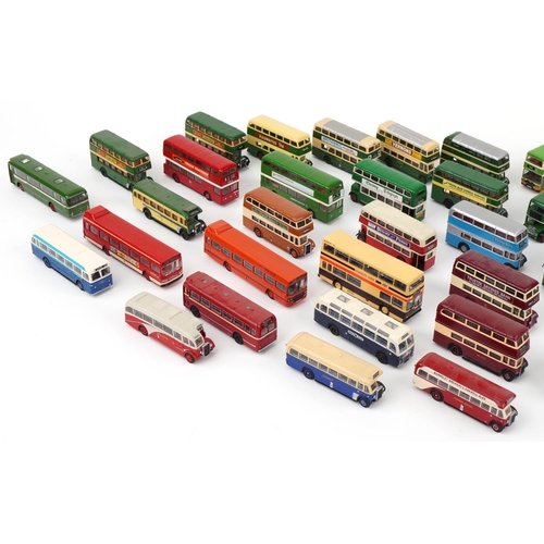 1650 - Large collection of diecast model buses, predominantly Corgi and Exclusive First Editions