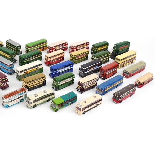 1650 - Large collection of diecast model buses, predominantly Corgi and Exclusive First Editions