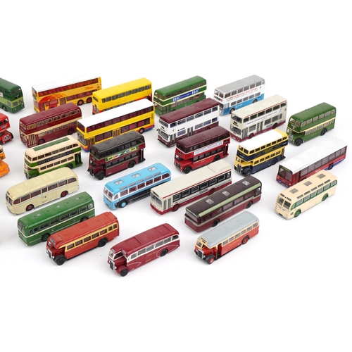 1651 - Large collection of diecast model buses, predominantly Corgi and Exclusive First Editions