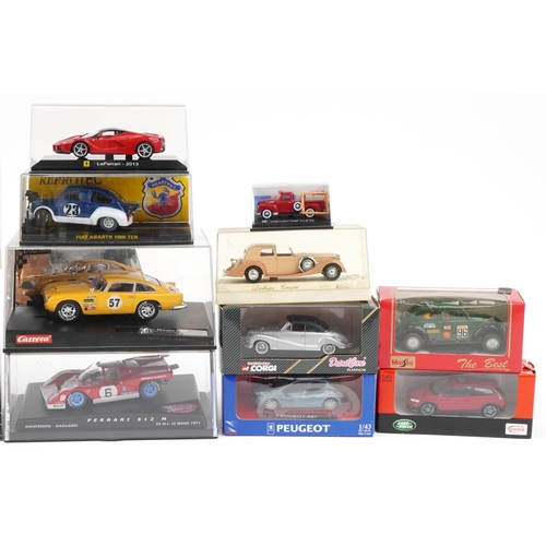 1597 - Collection of diecast and model kit vehicles with boxes including Corgi, Spirit, Carrera Evolution A... 