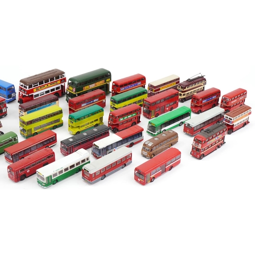 1642 - Large collection of vintage and later diecast model buses, predominantly Corgi and Exclusive First E... 