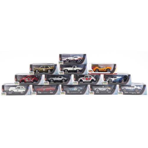 1592 - Thirteen Revell 1:32 scale model slot cars with cases including McLaren M6A, BMW 320 and Corvette Gr... 