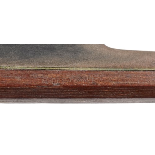 1240 - Wooden violin bow stamped Laury A Paris, 72cm in length