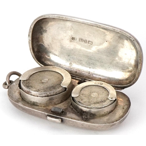 517 - Colen Hewer Cheshire, Victorian silver sovereign and half sovereign case, Birmingham 1893, 6cm high,... 