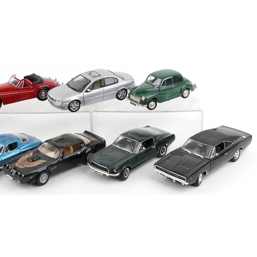 1612 - Ten 1:18 scale diecast vehicles including Minichamps Morris Minor Tourer, Minichamps Morris Minor Sa... 