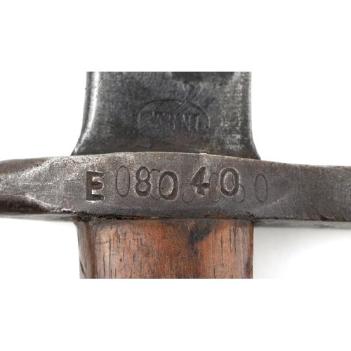 1806 - Military interest World War I bayonet stamped EO8O4OO, 43cm in length