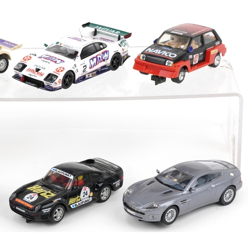 1581 - Ten vintage and later slot cars including Scalextric, Hornby and Carrera Evolution