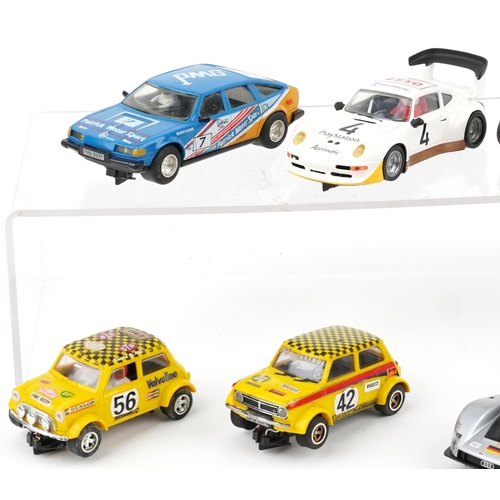 1582 - Ten vintage and later slot cars including Scalextric, Carrera Evolution and Hornby