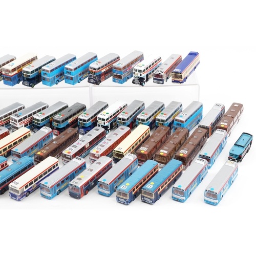 1662 - Large collection of diecast model buses, predominantly Corgi and Exclusive First Editions