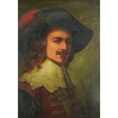 50 - Charles Beatson - A Royalist, oil on wood panel, mounted in a gilt frame, 35cm x 25cm excluding the ... 