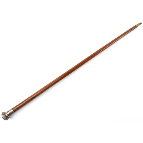 359 - A & J Zimmerman Ltd, Victorian hardwood silver topped walking stick, A & J Z Birmingham 1889, 77cm i... 