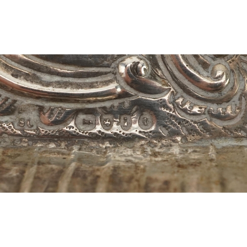 503 - Victorian and later silver including a pin dish embossed with figures and horses and a demi fluted c... 