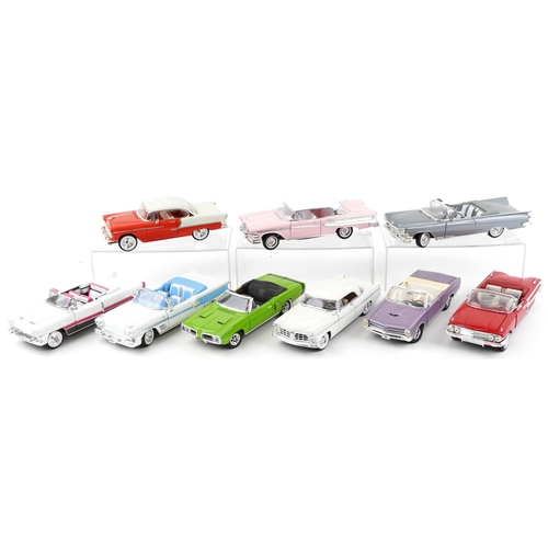 1613 - Nine 1:18 scale diecast vehicles including Ertl Chevrolet Bel Air, Road Signature 1959 Buick Electra... 