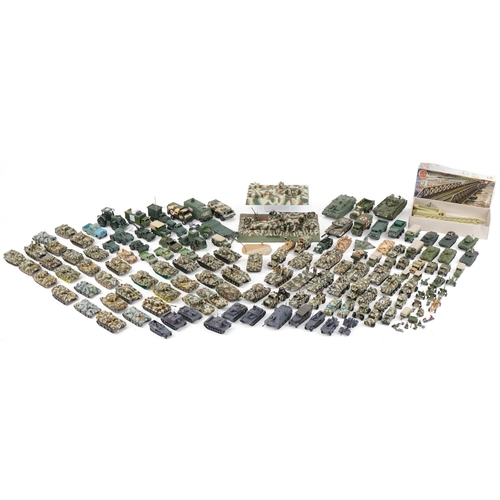 1698 - Large collection of vintage and later army vehicles, some diecast, including Dinky, Corgi and Airfix