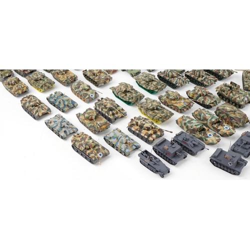 1698 - Large collection of vintage and later army vehicles, some diecast, including Dinky, Corgi and Airfix