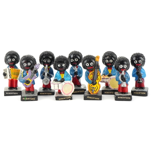 683C - Nine vintage Robertson's advertising hand painted band figures, each 7cm high