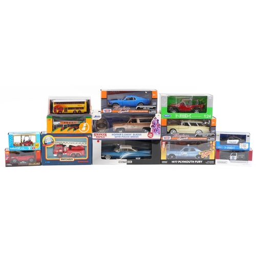 1622 - Collection diecast vehicles with boxes including Kinsmart, Matchbox, Welly, Motormax and Original On... 