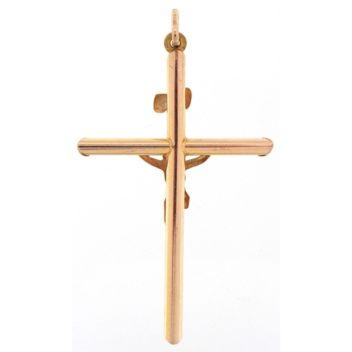 2095 - Unoarre, Italian 9ct gold crucifix pendant, 5.5cm high, 2.3g