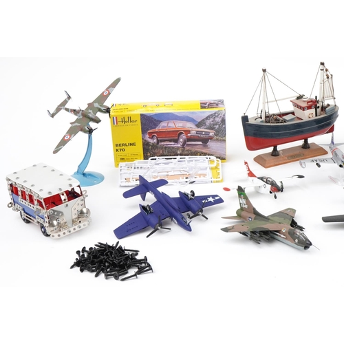 1609 - Collection of scratch built model military aircraft and model boats