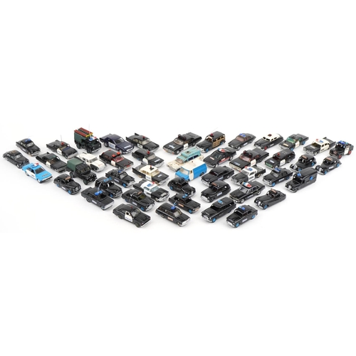 1661 - Collection of vintage diecast Police vehicles including Dinky, Corgi and Maisto