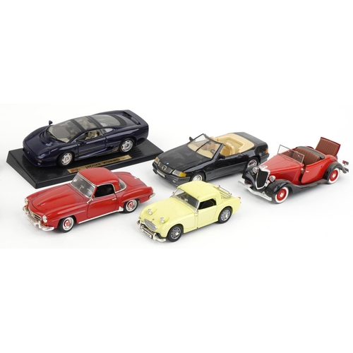 1619 - Eleven 1:18 scale diecast vehicles including Maisto, Honda S2000, Burago Maserati 3200G, Burago 1954... 