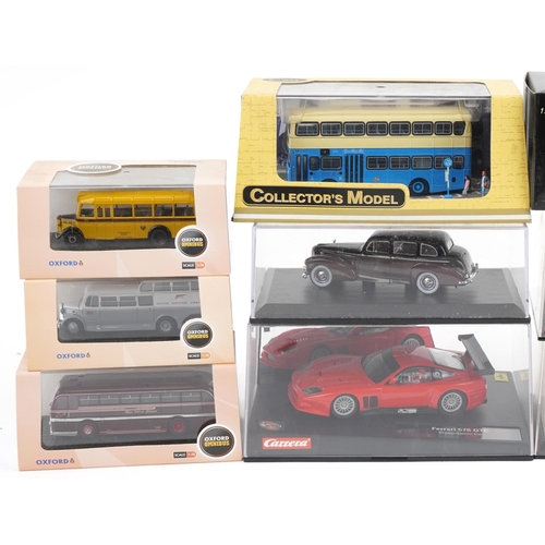 1672 - Collection of diecast vehicles with boxes including Oxford Omnibus, Hot Wheels and Revell