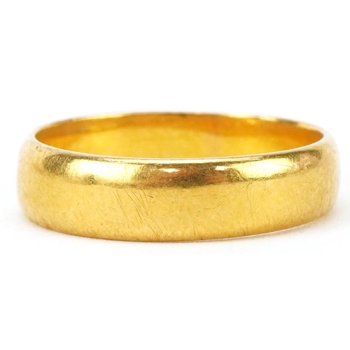 2138 - 22ct gold wedding band, size N, 5.2g