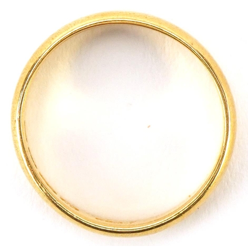 2138 - 22ct gold wedding band, size N, 5.2g