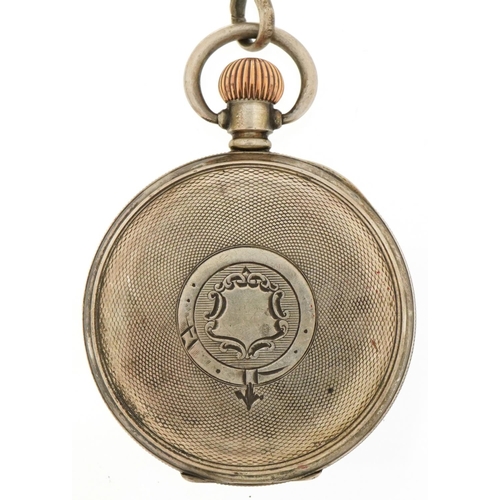 2483 - George V gentlemen's silver open face keyless pocket watch having enamelled and subsidiary dials wit... 