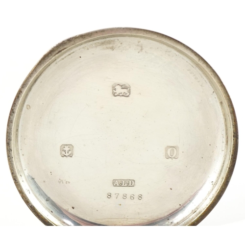 2483 - George V gentlemen's silver open face keyless pocket watch having enamelled and subsidiary dials wit... 