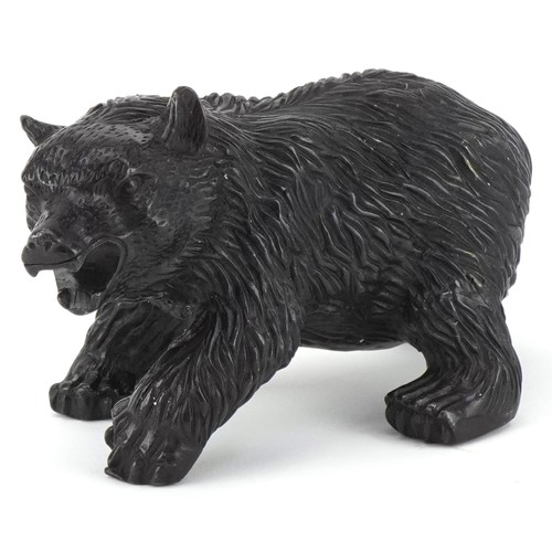 1301 - Patinated bronze study of a brown bear, 22cm in length