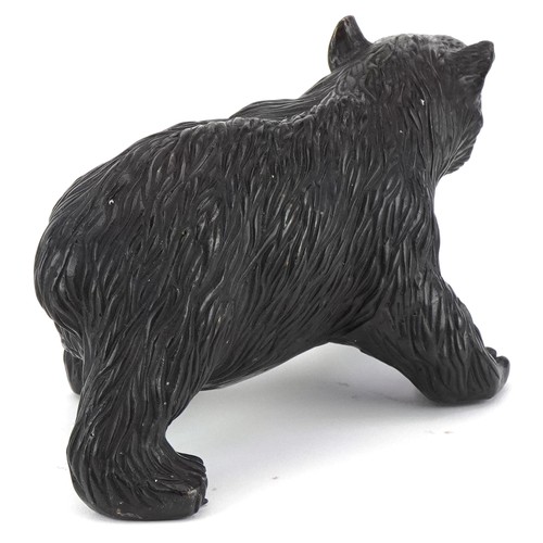 1301 - Patinated bronze study of a brown bear, 22cm in length