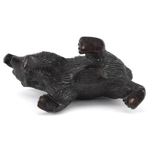 1301 - Patinated bronze study of a brown bear, 22cm in length