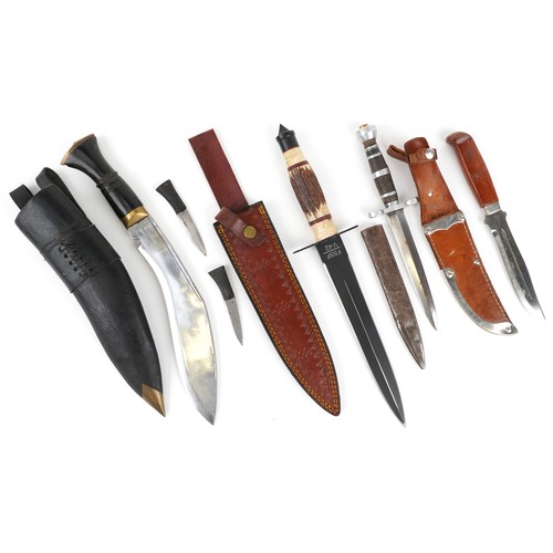 1835 - Four edged weapons including a Gurkhas knife, the largest 40cms