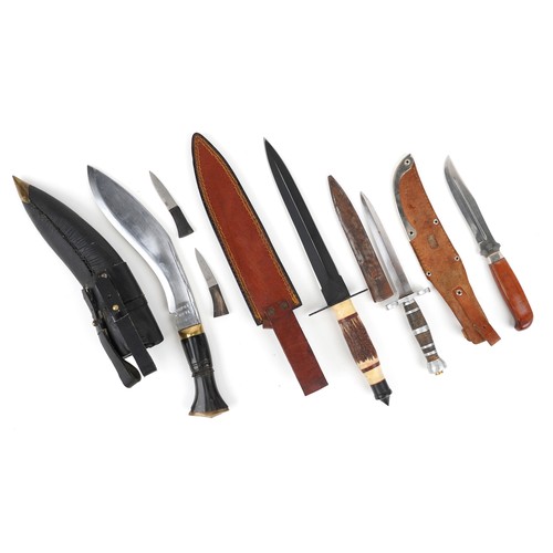 1835 - Four edged weapons including a Gurkhas knife, the largest 40cms