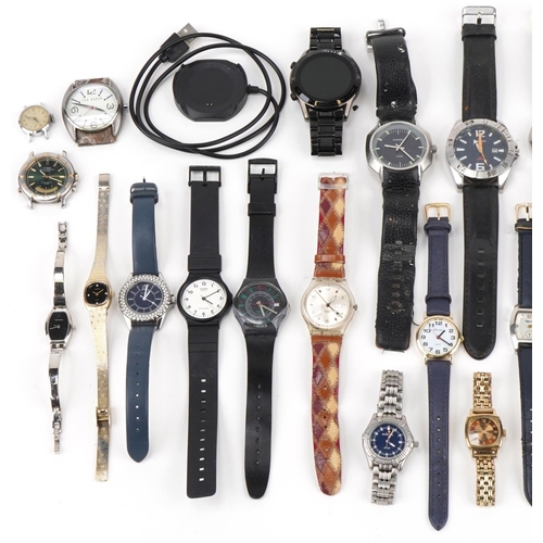 2733 - Vintage and later ladies and gentlemen's wristwatches including Smart sports watch, Swatch, Casio, S... 