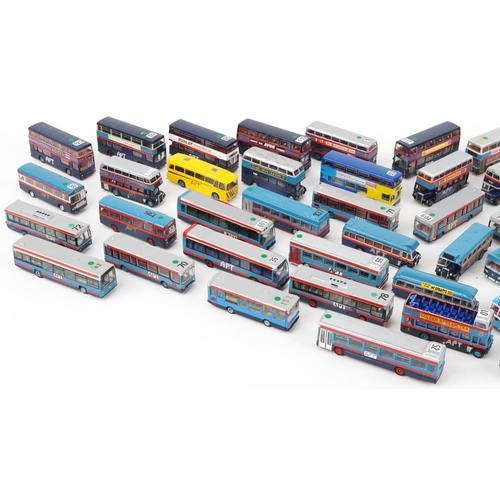 1695 - Large collection of diecast model buses, predominantly Corgi and Exclusive First Editions