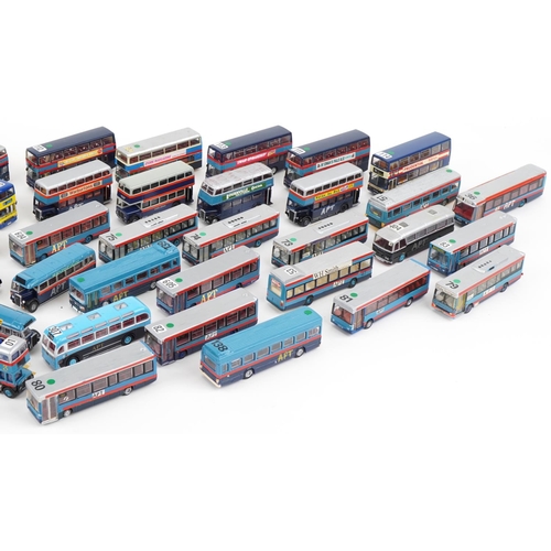 1695 - Large collection of diecast model buses, predominantly Corgi and Exclusive First Editions