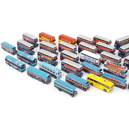 1696 - Large collection of diecast model buses, predominantly Corgi and Exclusive First Editions