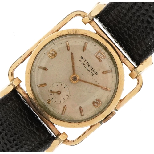 2381 - Witnauer 10K gold plated automatic wristwatch having silvered and subsidiary dials with Arabic numer... 